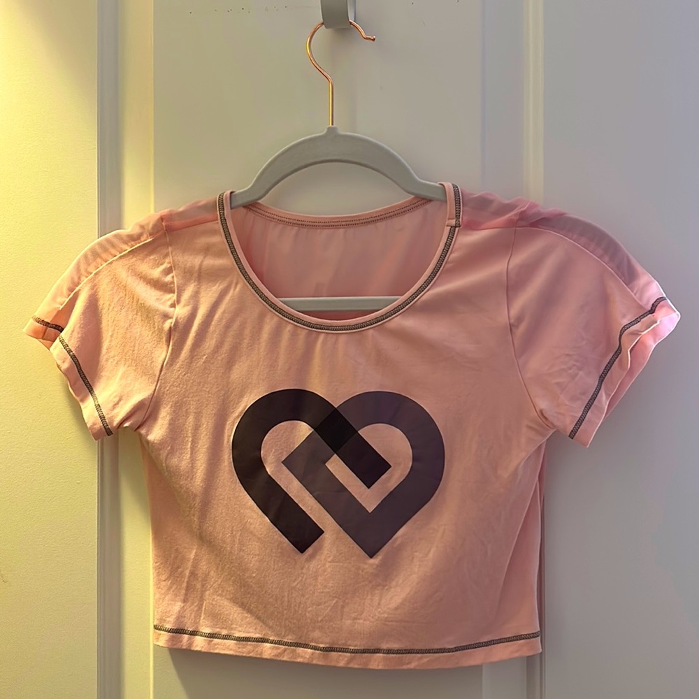 ✨Claudia Dean Cropped Mesh Light Pink Coverup T-Shirt!!💖